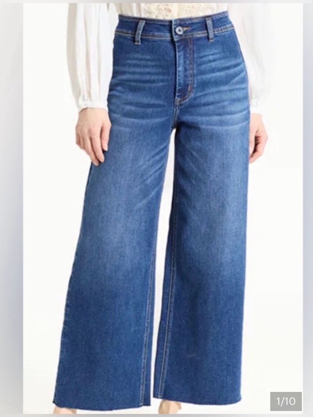 Oat New York Wide Leg High-Rise women’s Jeans in Blue stretch 6/28